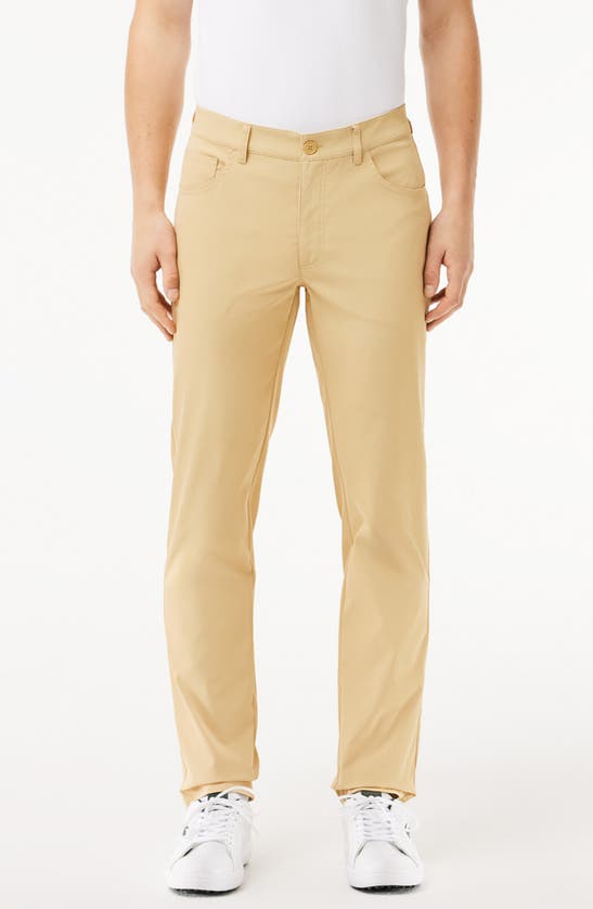 Lacoste Slim Fit Performance Golf Pants In Croissant