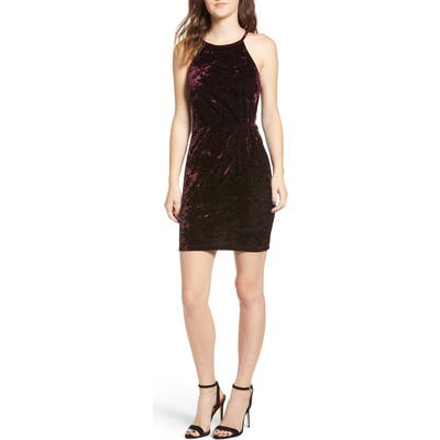Speechless Velvet Body-Con Dress, Burgundy