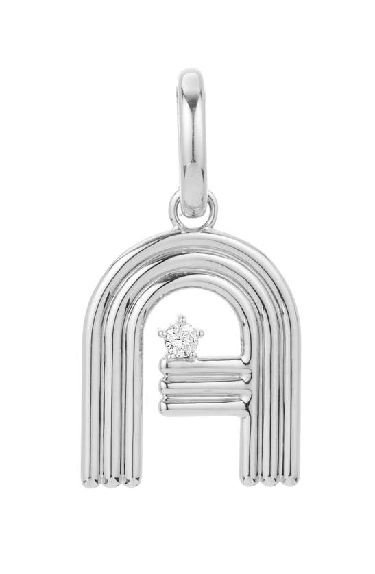 Shop Adina Reyter Groovy Letter Charm Pendant In Silver - A