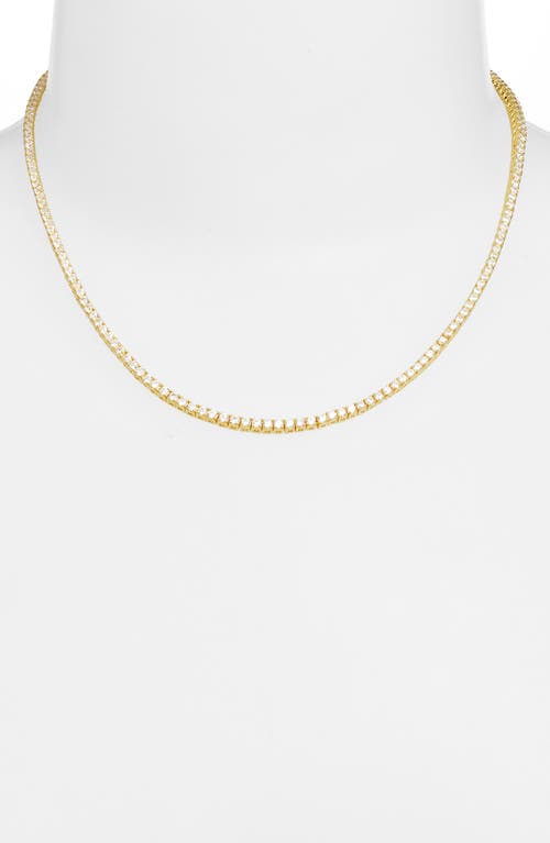 Shop Shymi Classic Tennis Necklace In Gold/white