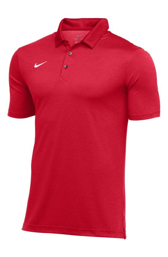 Nike Dri-fit Polo In University Red/ White