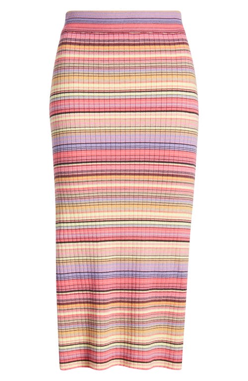 Rip Curl Palapa Rib Midi Skirt In Pink Multi