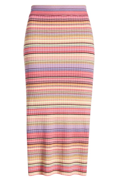 Shop Rip Curl Palapa Rib Midi Skirt In Pink Multi