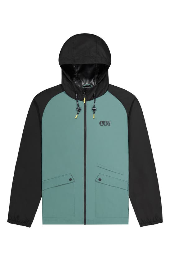 Shop Picture Organic Clothing Surface Waterproof Hooded Jacket In Sea Pine