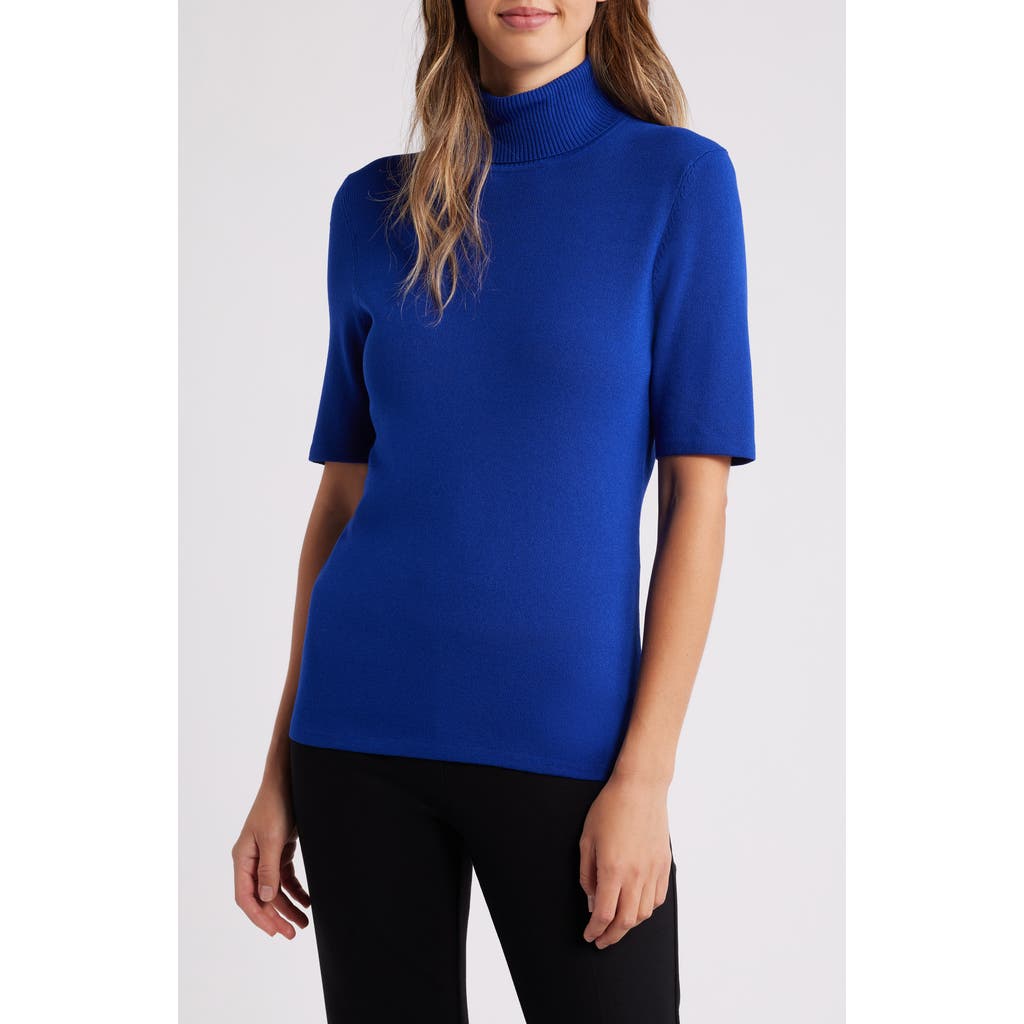 ANNE KLEIN ANNE KLEIN SHORT SLEEVE TURTLENECK SWEATER