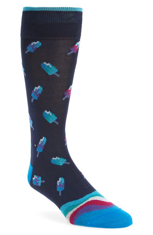 Shop Bugatchi Ice Pop Dress Socks In Navy