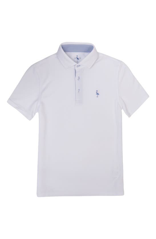 Shop Tailorbyrd Kids' Modal Contrast Trim Polo In White
