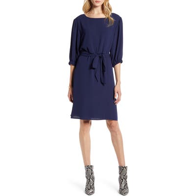 Halogen Tie Waist Dress, Blue