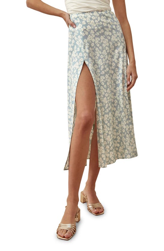 Reformation Zoe Side Slit Midi Skirt In Sofie