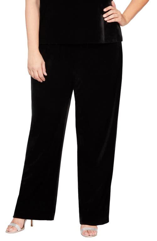 Alex Evenings Flat Front Pants Black at Nordstrom,