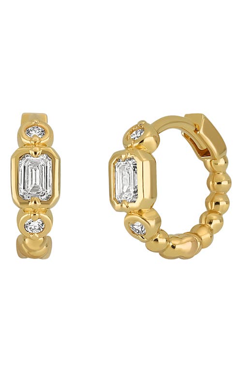 Monaco Diamond Hoop Earrings in 18K Yellow Gold