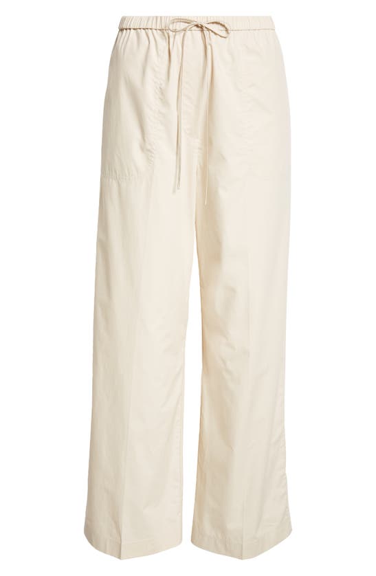 Shop Totême Toteme Organic Cotton Poplin Drawstring Pants In Stone