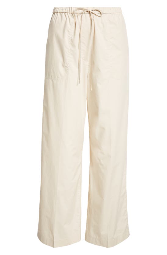 Totême Organic Cotton Poplin Drawstring Pants In Stone