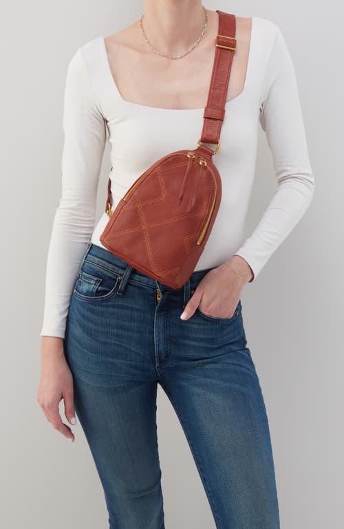 Shop Hobo Fern Leather Sling Bag In Rust