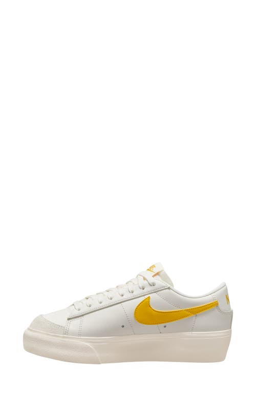 Shop Nike Blazer Low Platform Sneaker In Sail/vivid Sulfur-pale Ivory