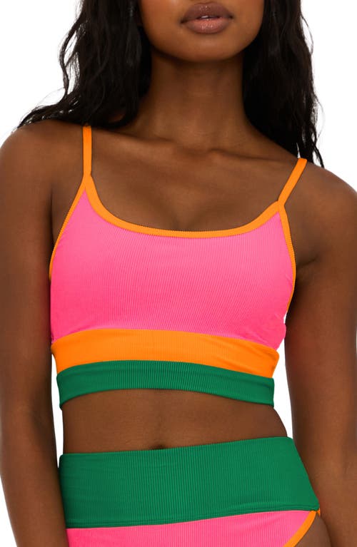 Beach Riot Eva Colorblock Bikini Top in Strawberry Color Block at Nordstrom, Size X-Small Regular