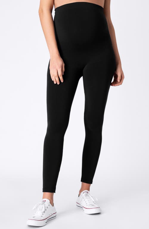 Shop Seraphine 2-pack Over The Bump Maternity Leggings In Black Grey