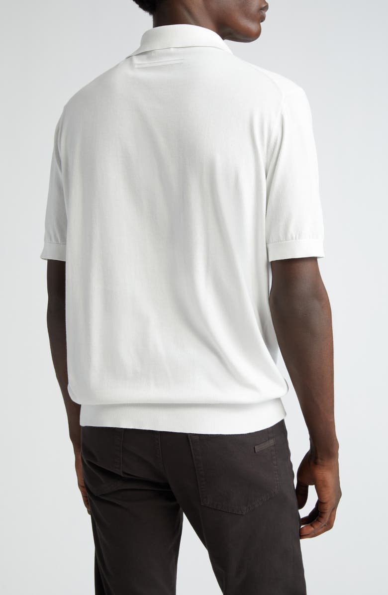ZEGNA Premium Cotton Sweater Polo, Alternate, color, White