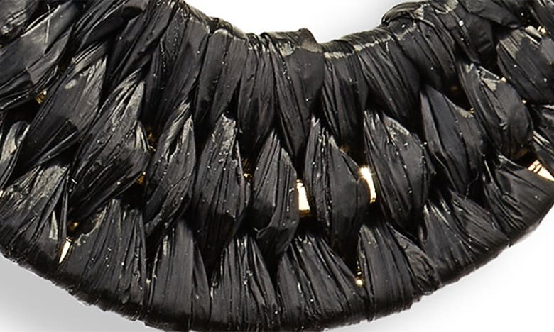 Shop Nordstrom Woven Raffia Hoop Earrings In Black