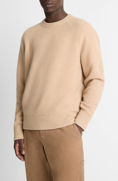 Vince Wool & Cashmer Micro Bouclé Sweater In Cameletto