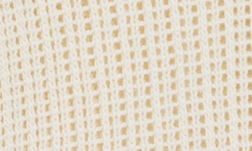 Shop Melrose And Market Open Stitch Ruffle Sweater In Ivory Dove