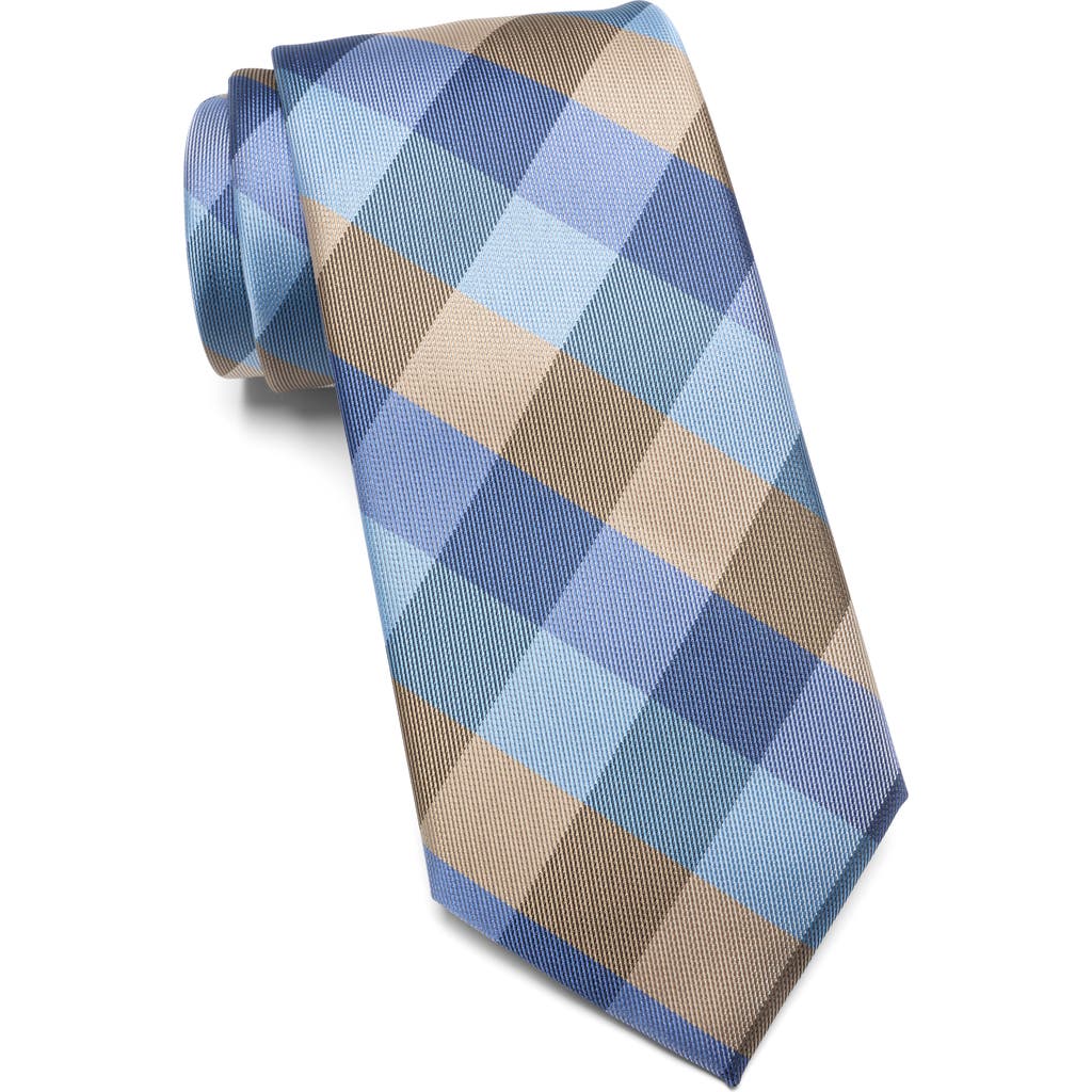 Tommy Hilfiger Tartan Grid Tie In Navy/taupe