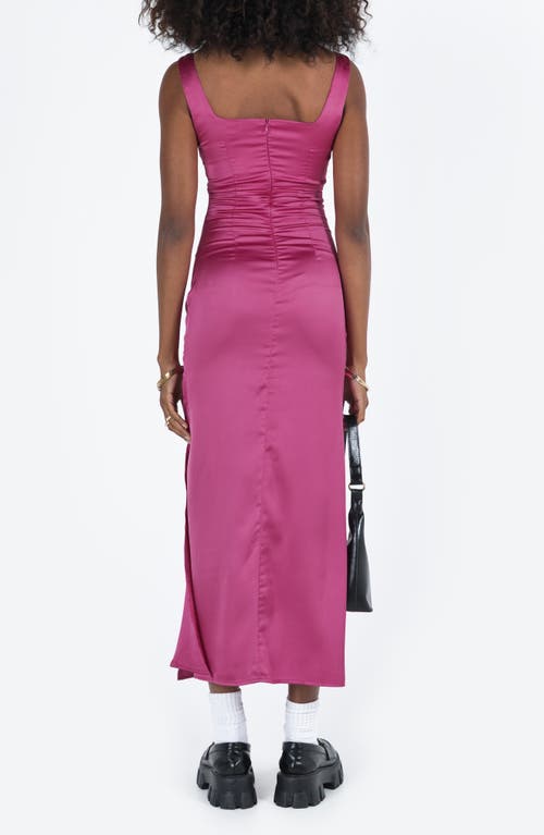 Shop Princess Polly Lynsey V-neck Satin Maxi Dress In Purple