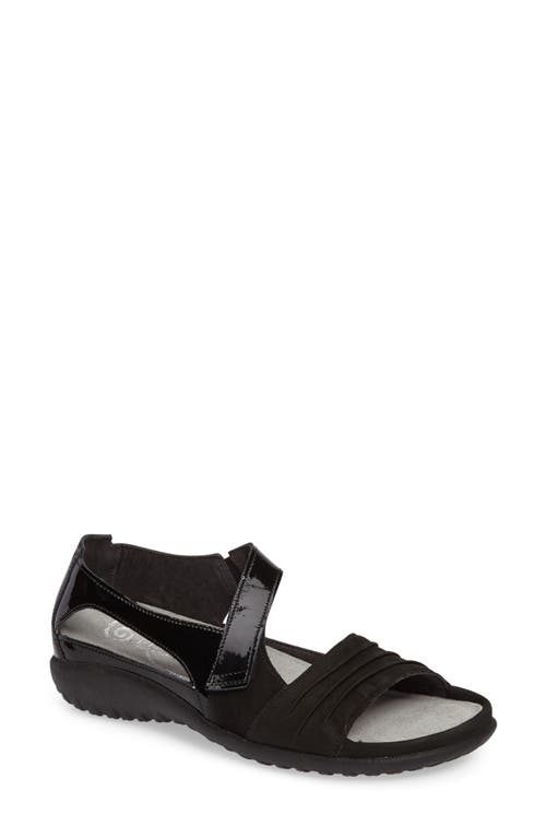 'Papaki' Sandal in Black Patent Leather