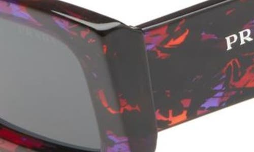 Shop Prada 53mm Rectangular Sunglasses In Abstract Orange/dark Grey