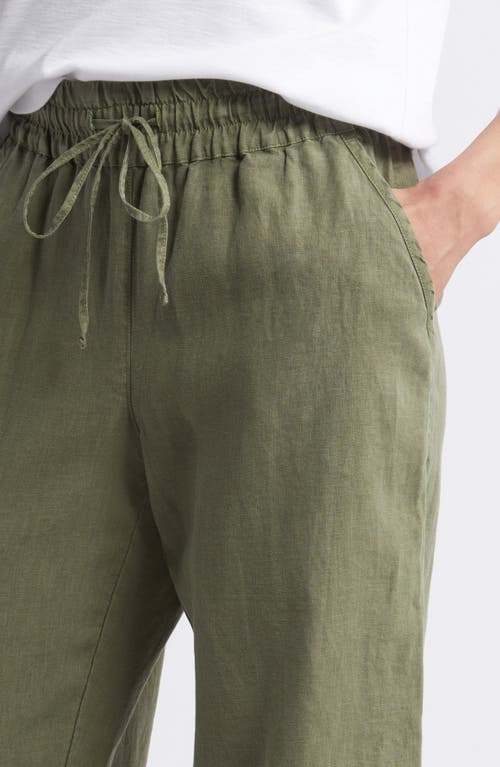 Shop Tommy Bahama Two Palms High Waist Linen Pants In Dark Fern