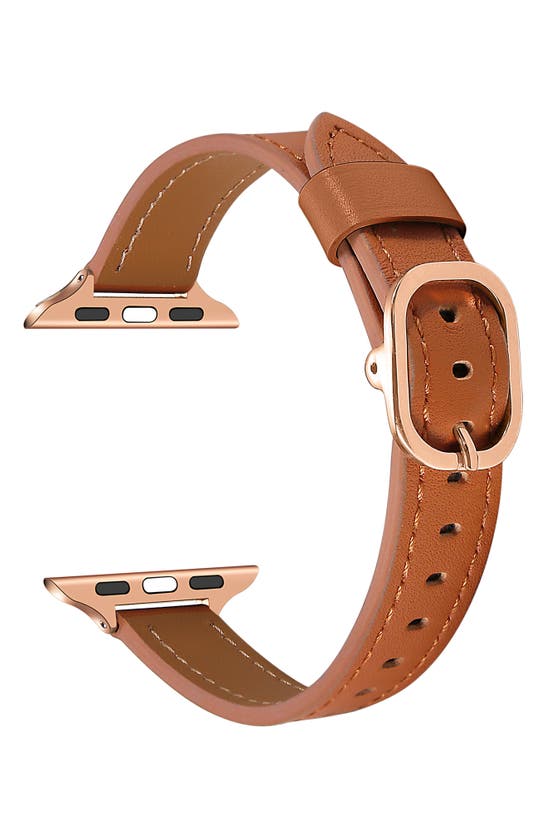 Shop The Posh Tech Carmen Leather Apple Watch® Watchband In Brown
