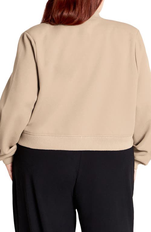 Shop City Chic Ivy Crop Bomber Jacket In Nougat