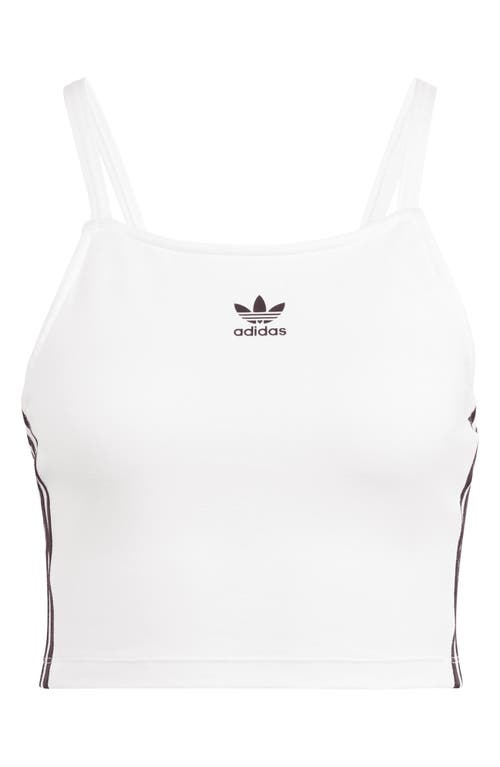 Shop Adidas Originals Adidas Adicolor 3-stripes Crop Tank Top In White