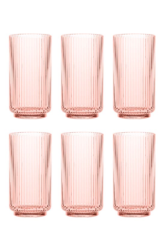 Tarhong Set Of 6 Shatterproof Mesa Jumbo Drinking Glasses In Pink