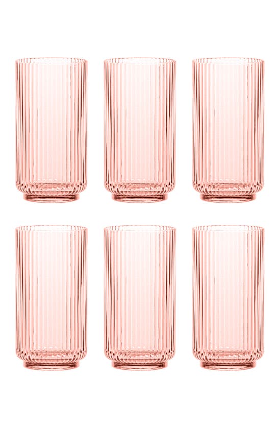 Tarhong Mesa Jumbo Cobalt Glasses, Set Of 6 In Pink