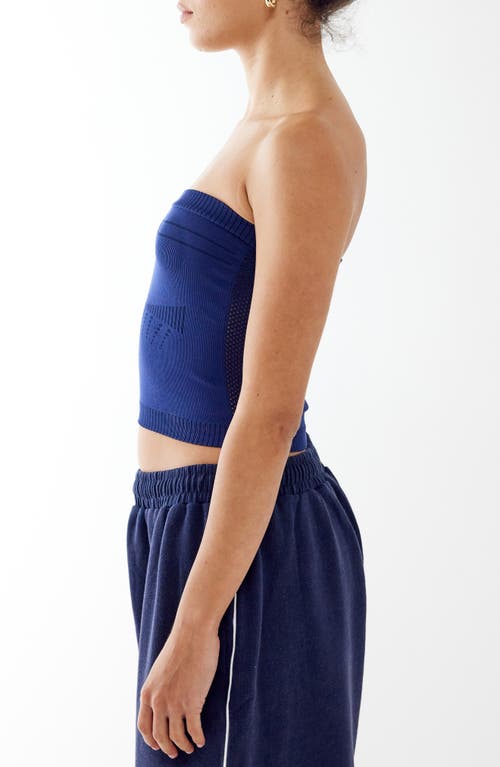 Shop Iets Frans Lara Knit Crop Tube Top In Navy