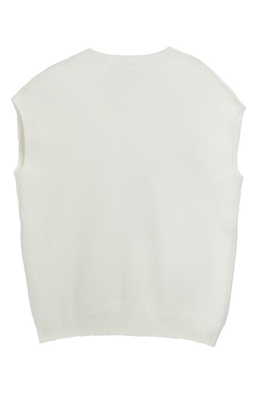 Saachi Cotton Sweater Vest In White