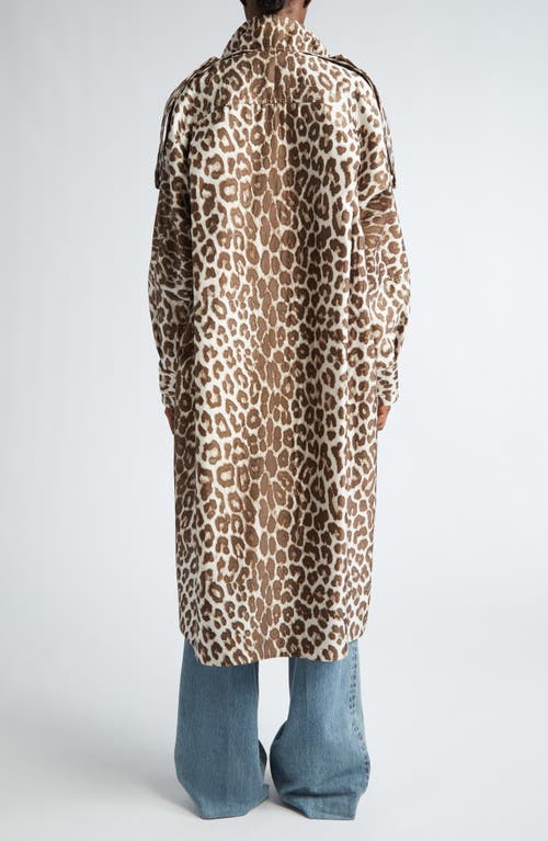 Shop Zimmermann Illustration Leopard Print Twill Trench Coat In Chocolate Leopard