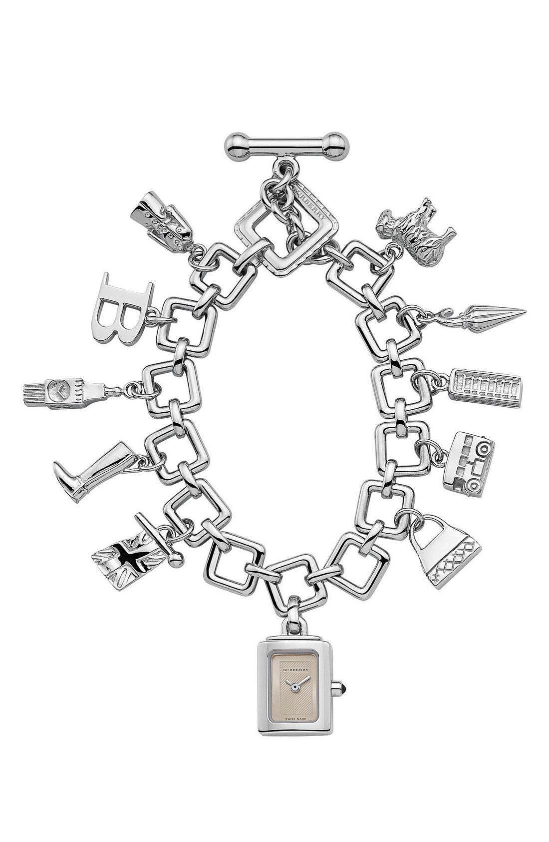 Ladies' Silver Charm Bracelet Watch 
