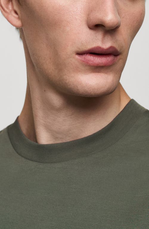 Shop Mango Slim Fit Cotton T-shirt In Forest Green