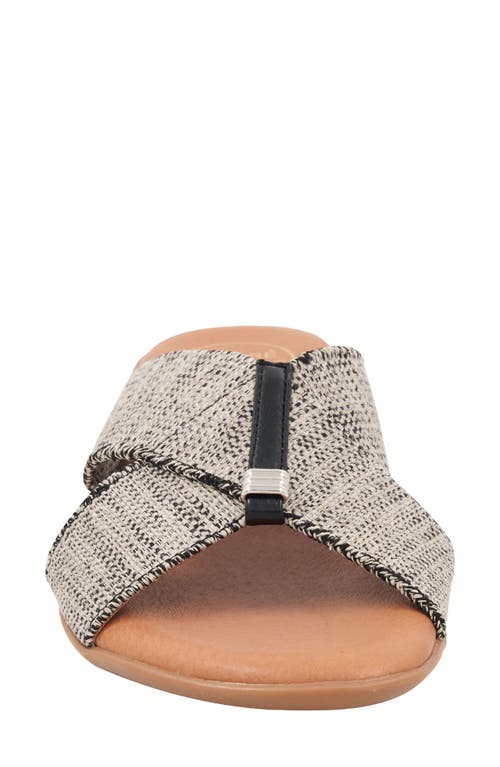 Shop Andre Assous André Assous Nani Sandal In Black/beige Linen