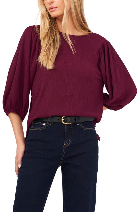 VINCE CAMUTO CRINKLED PUFF THREE-QUARTER SLEEVE TOP