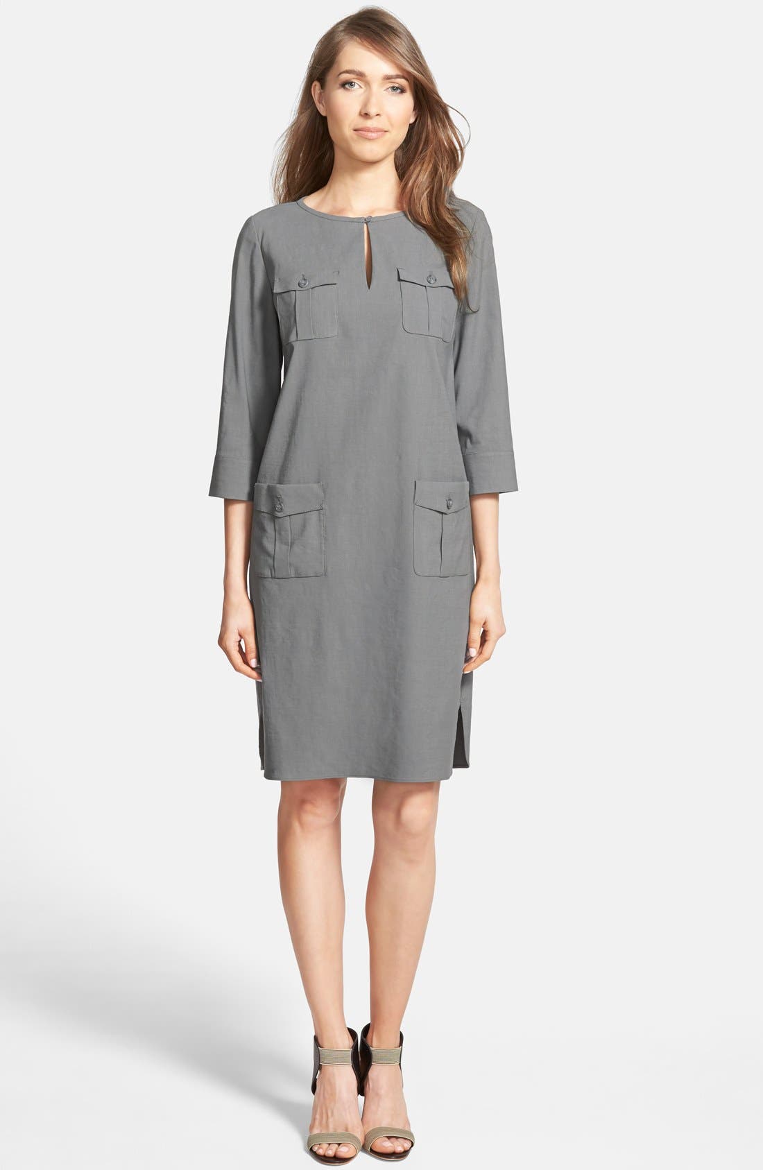 Nordstrom Collection Linen Blend Pockets Shift Dress Nordstrom