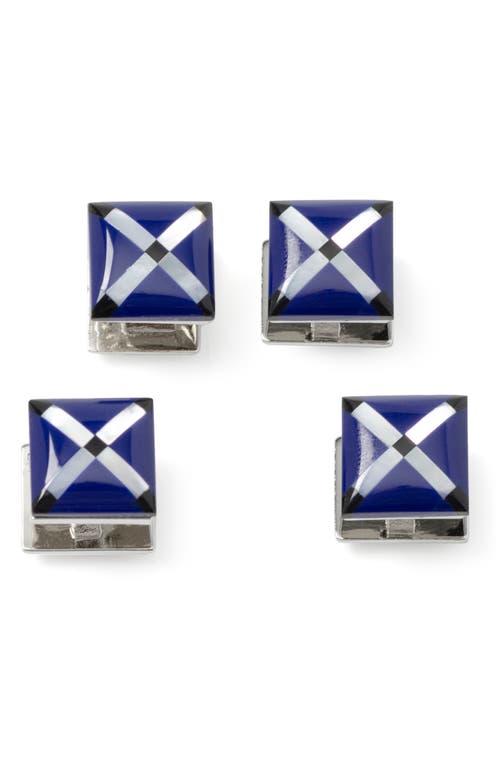 Cufflinks, Inc . Mother-of-pearl Diamond Cuff Link & Stud Set In Blue