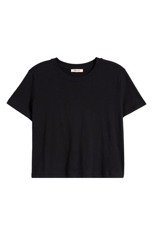 Shop Madewell Boxy Crop Cotton Slub T-shirt In Jet Black