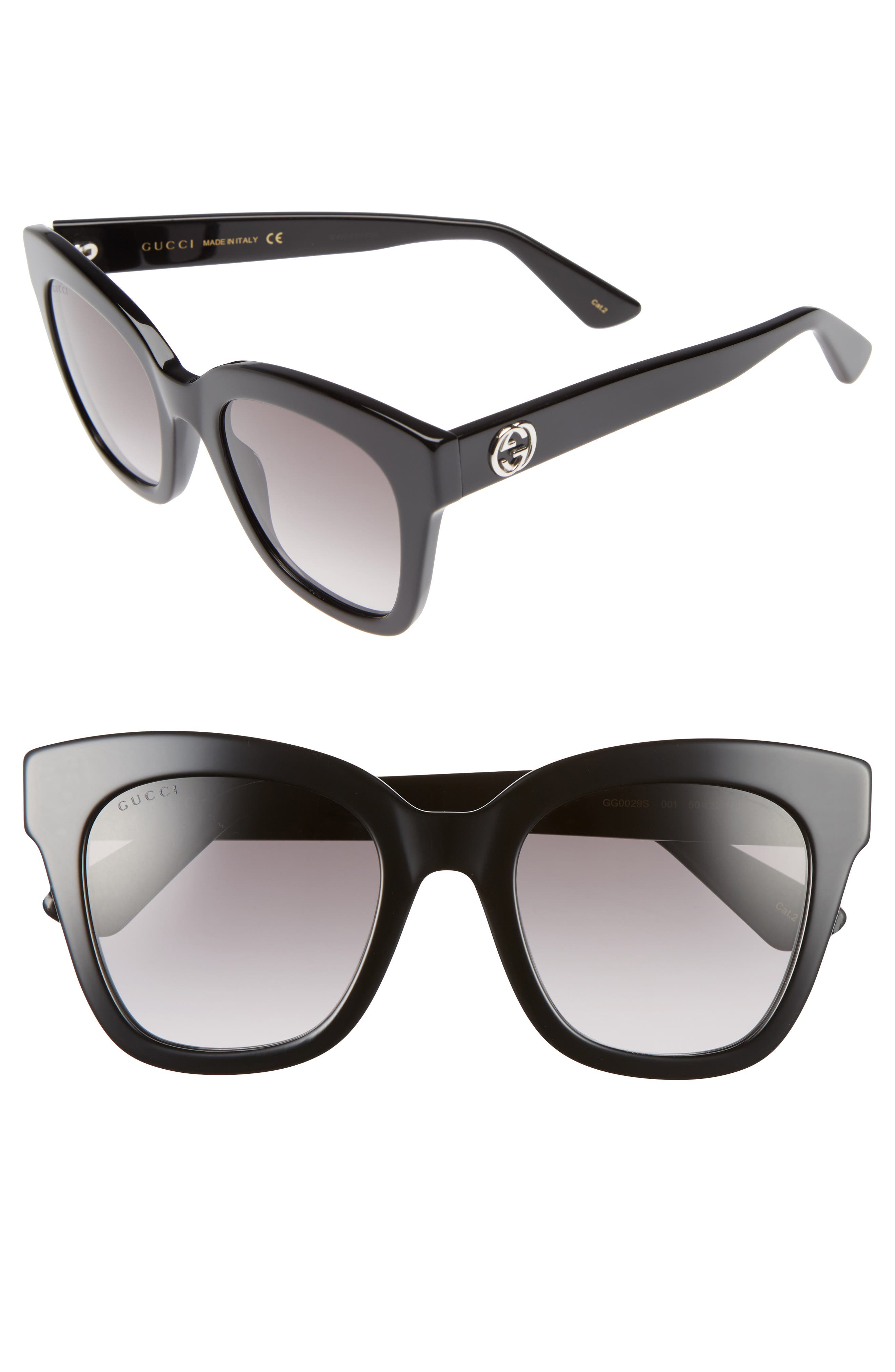 gucci 50mm square cat eye sunglasses
