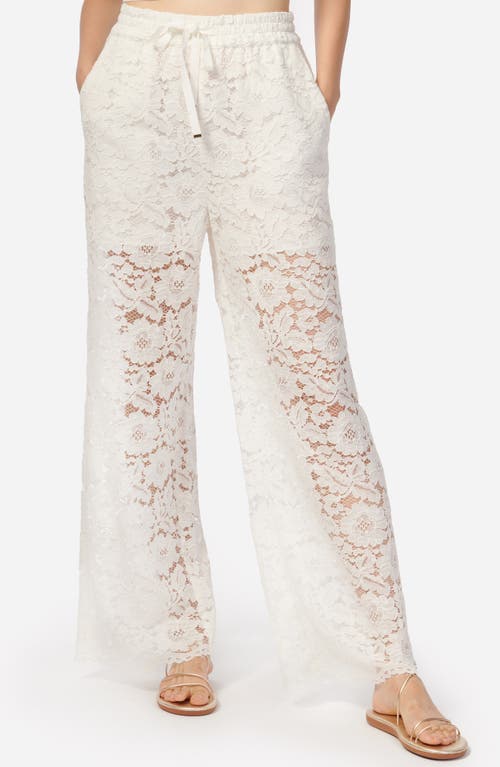 Dara Lace Wide Leg Pants in White