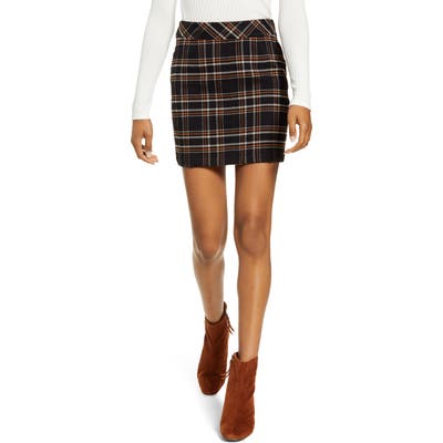 Bp. Plaid Miniskirt, Black