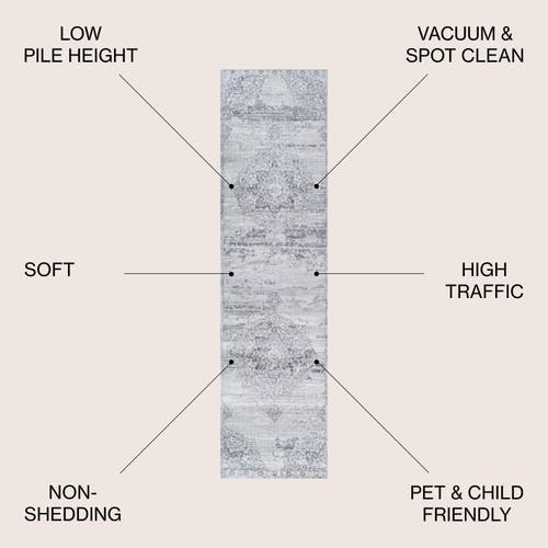Jonathan Y Modern Persian Vintage Medallion Area Rug In Light Gray/ivory
