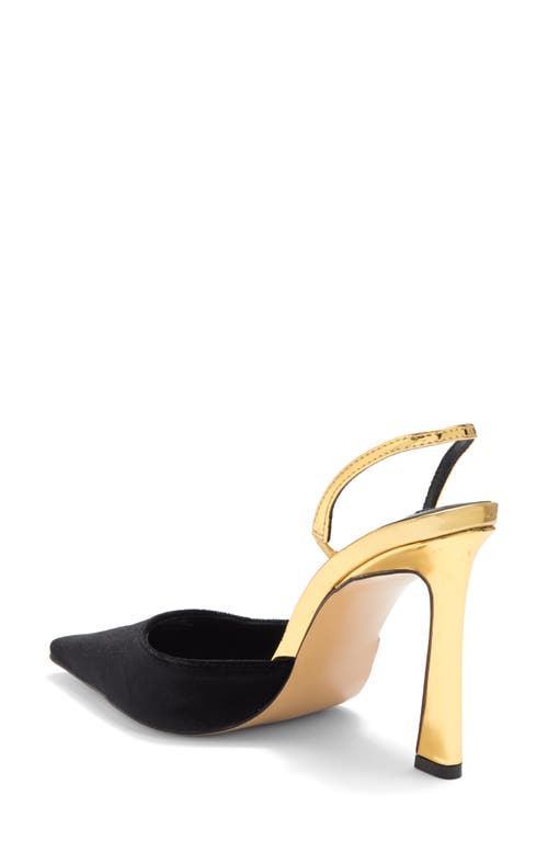 Shop Steve Madden Drew Slingback Pointed Toe Pump In Black/gold